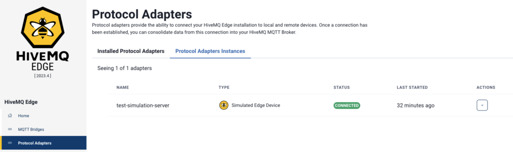 HiveMQ Edge simulation setup within Avassa system, demonstrating large-scale deployment of simulated edge devices.