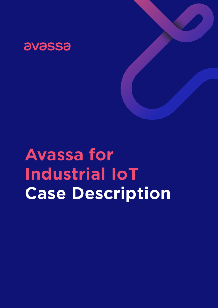Cover image titled “Avassa for Industrial IoT Case Description” with a dark blue background and abstract design elements.
