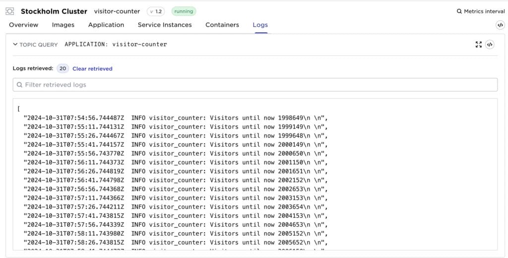 Avassa Edge Platform handling VPN retirement with continuous log collection accessible via Control Tower or forwarded to another location.