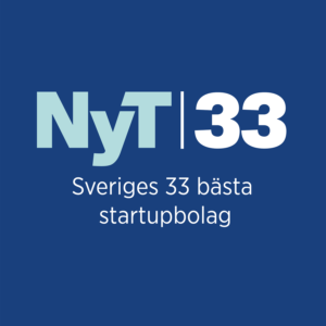 NyT33 badge, recognizing Avassa as one of Sweden's top 33 startups.