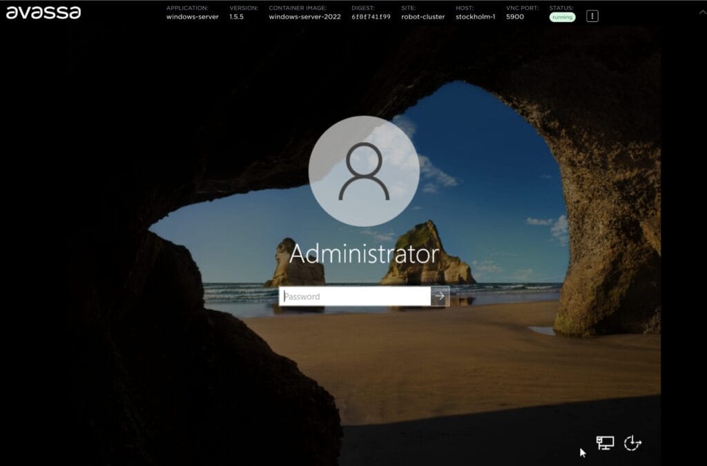 A screen shot of a Windows login window