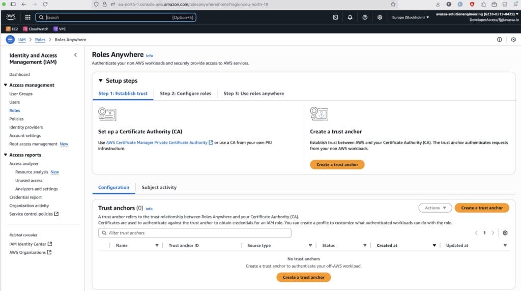 How to configure AWS Roles Anywhere